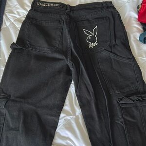 Playboy Black Cargo Pants